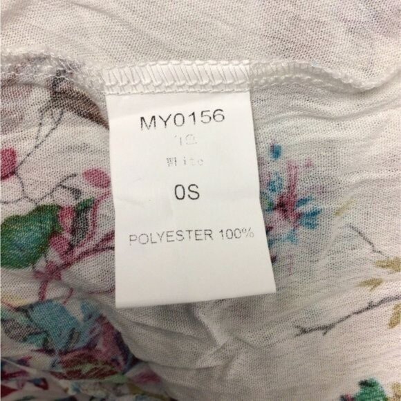 Women’s 3/4 Sleeve V Neck Floral with Lace Boho Tunic, White Floral, size OS - Picture 6 of 7